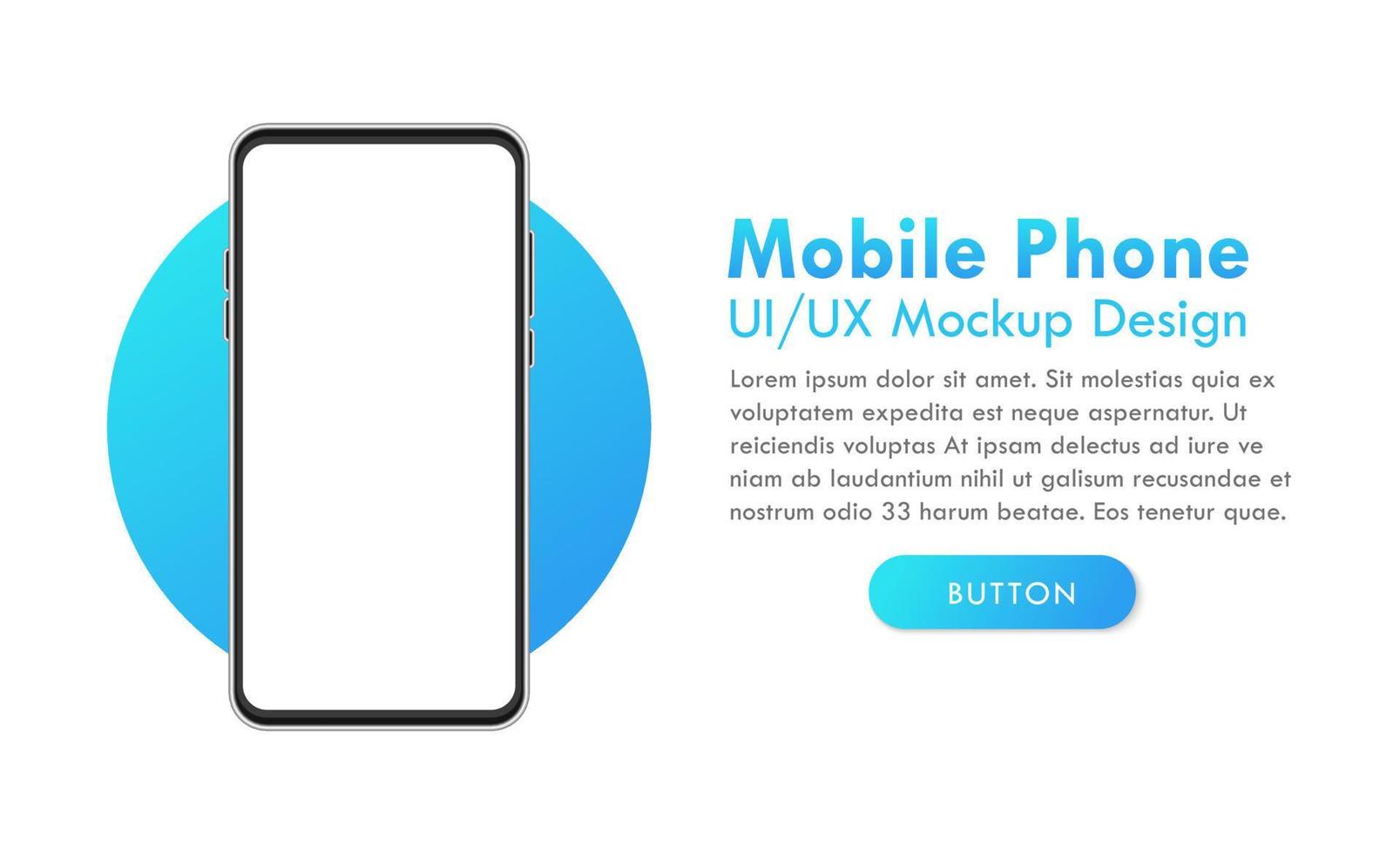 Realistic Smartphone Device Colorful Blank Display Vector Mockup Template