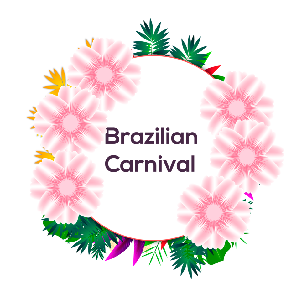 colorful brazilian carnival or mardi gras party banner png