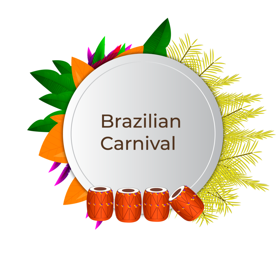 colorful brazilian carnival or mardi gras party banner png