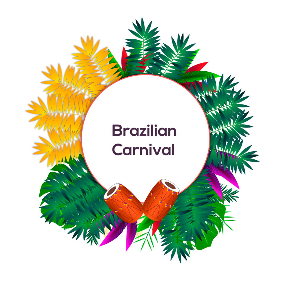 colorful brazilian carnival or mardi gras party banner png