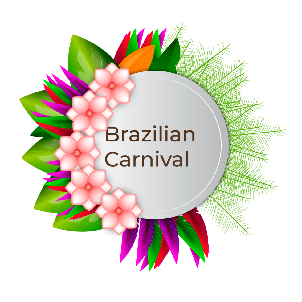 colorful brazilian carnival or mardi gras party banner png