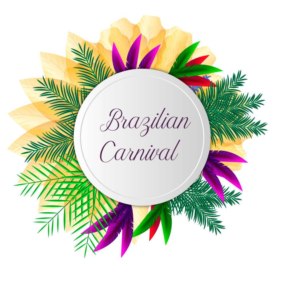 colorful brazilian carnival or mardi gras party banner png