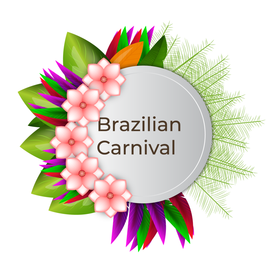 colorful brazilian carnival or mardi gras party banner png