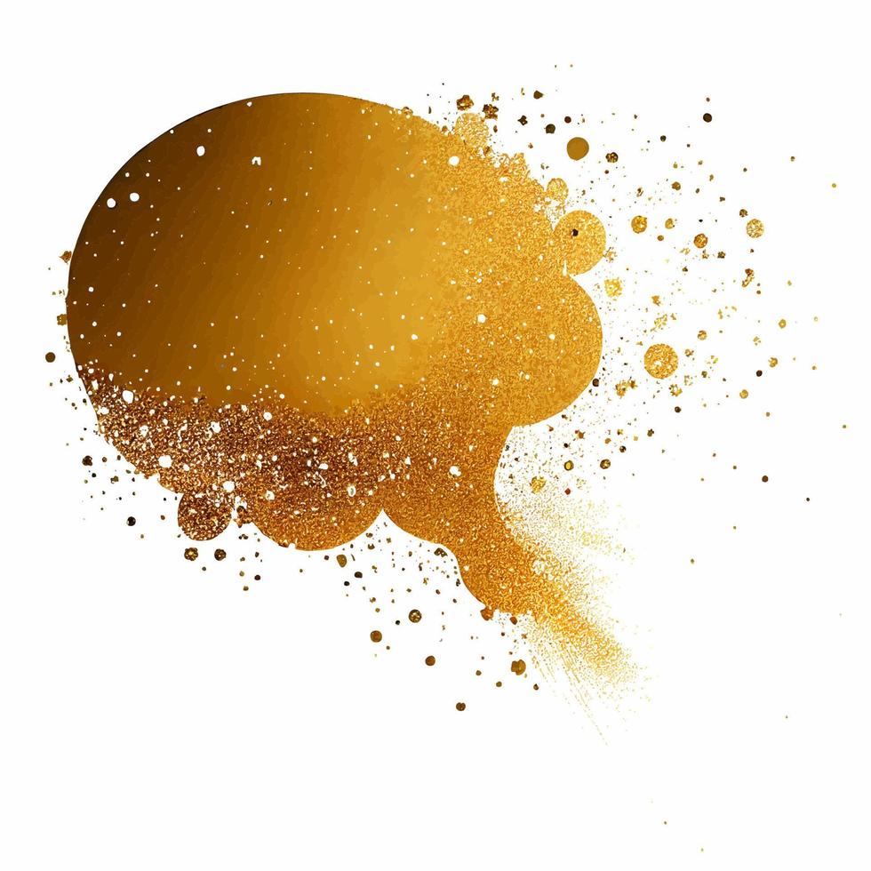 Golden Glitter Paint Splash Isolated vector
