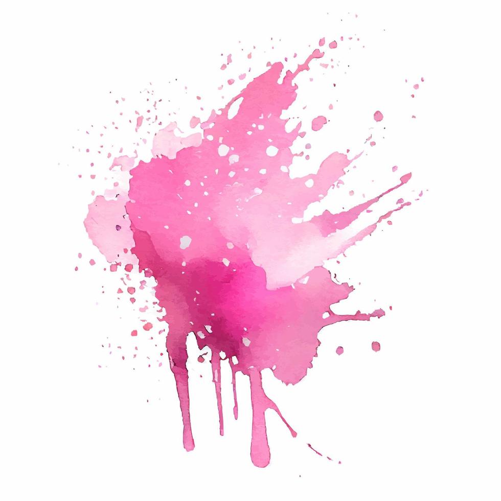 Pink Watercolor Paint Splash Isolated vector