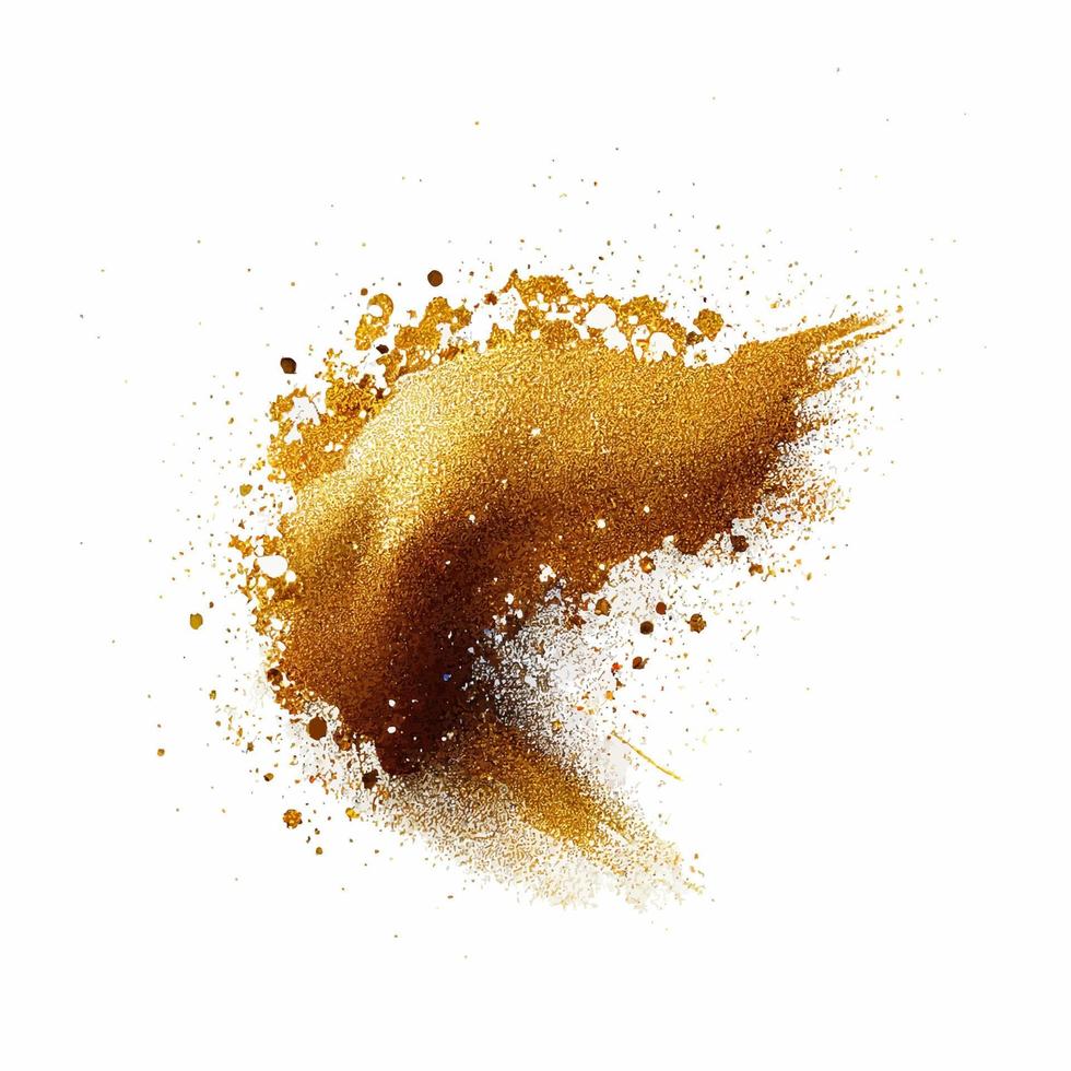 Golden Glitter Paint Splash Isolated vector