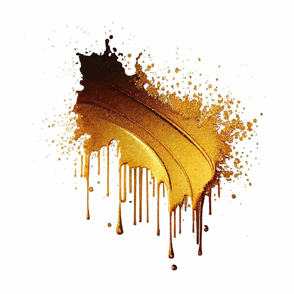 salpicadura de pintura de brillo dorado aislada vector