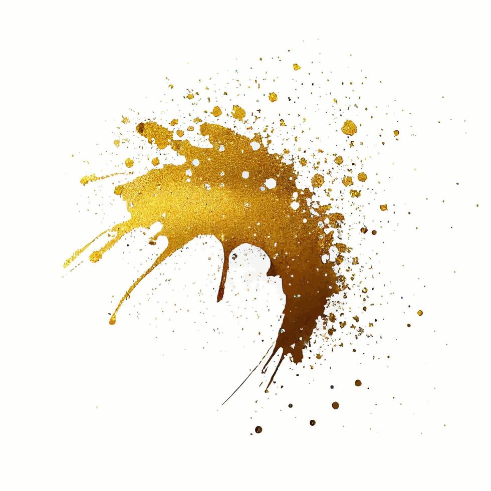 Golden Glitter Paint Splash Isolated vector