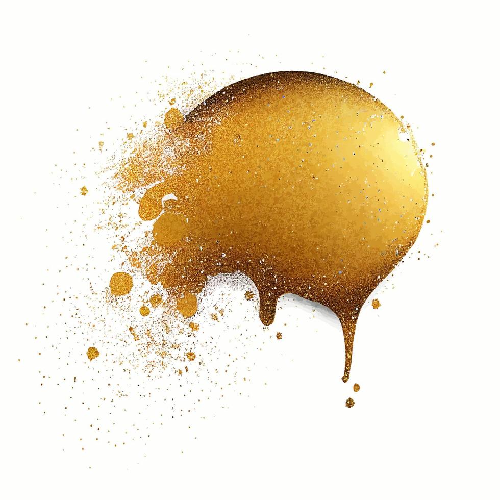Golden Glitter Paint Splash Isolated vector