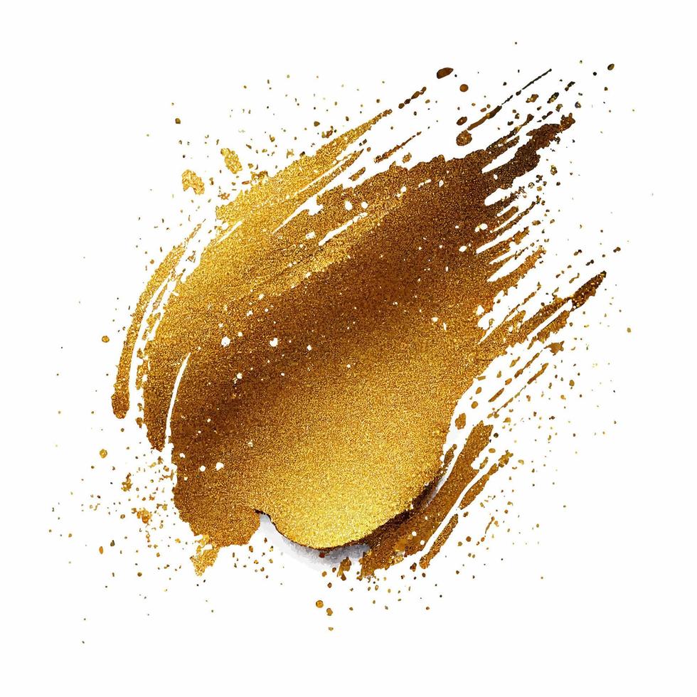 Golden Glitter Paint Splash Isolated vector