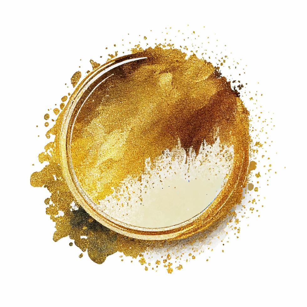 Golden Glitter Paint Splash Isolated vector