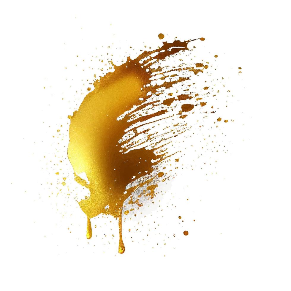 Golden Glitter Paint Splash Isolated vector