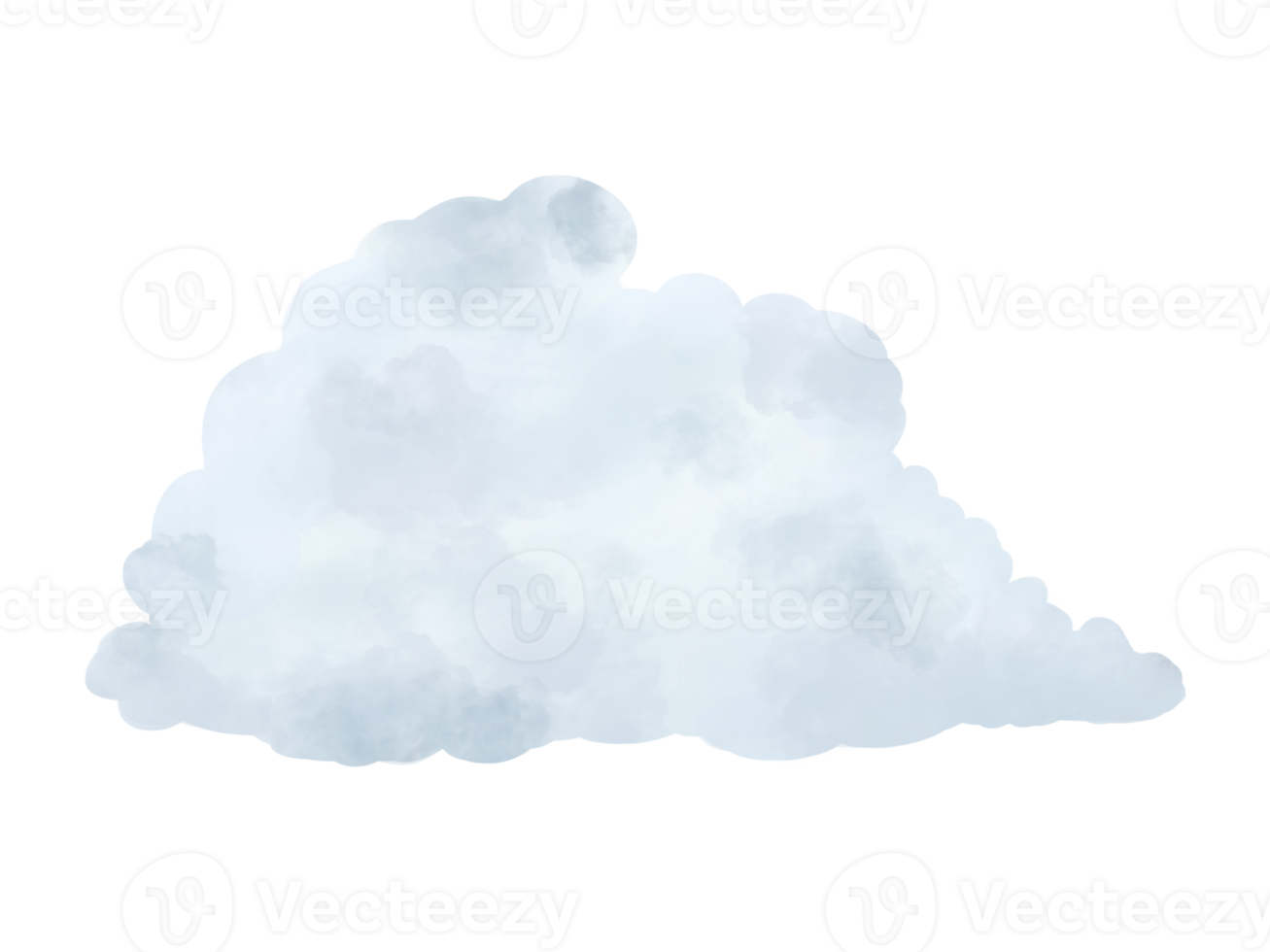 realistic watercolor cloud isolated on transparency background png
