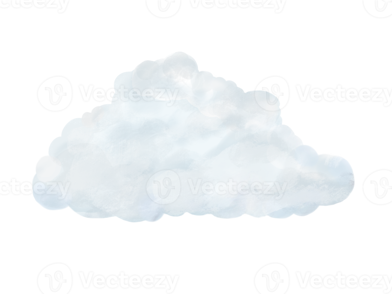 realistic watercolor cloud isolated on transparency background png