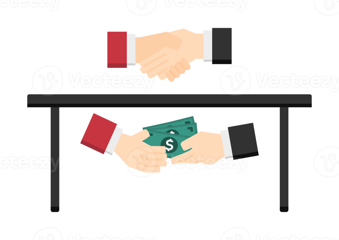 set of businessman with money payment action on transparency background png