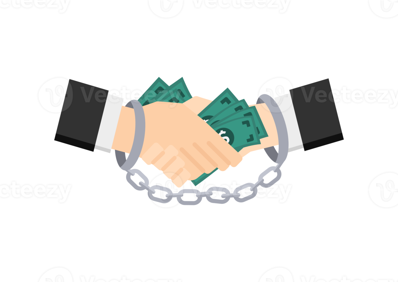 set of businessman with money payment action on transparency background png