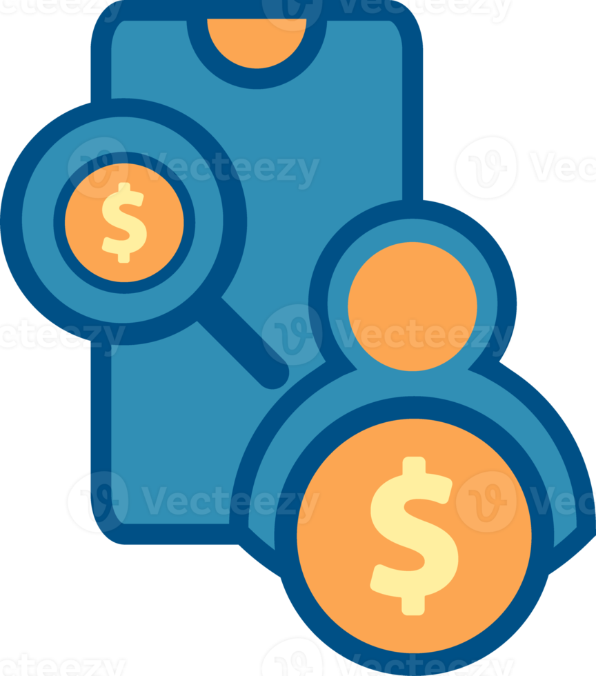 phone, user, and money. mobile payment design concept png