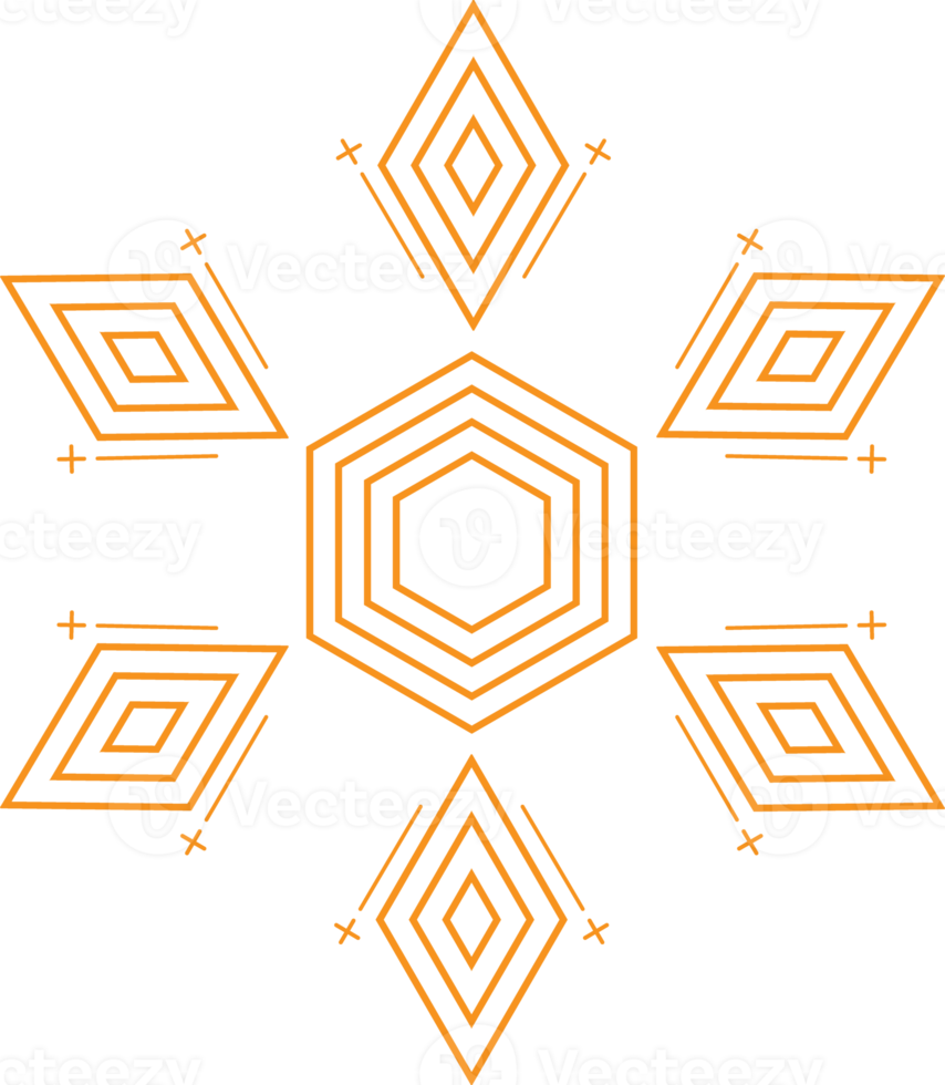 diseño geométrico moderno de forma hexagonal png