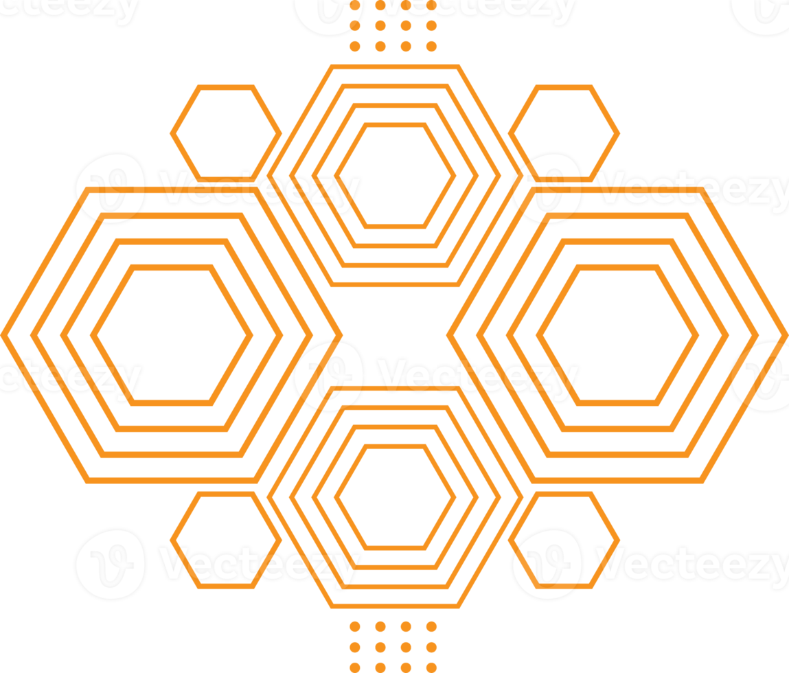 diseño geométrico moderno de forma hexagonal png