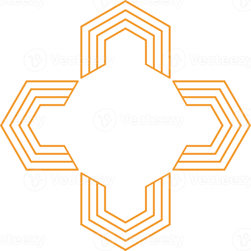 modern geometric hexagonal shape design png