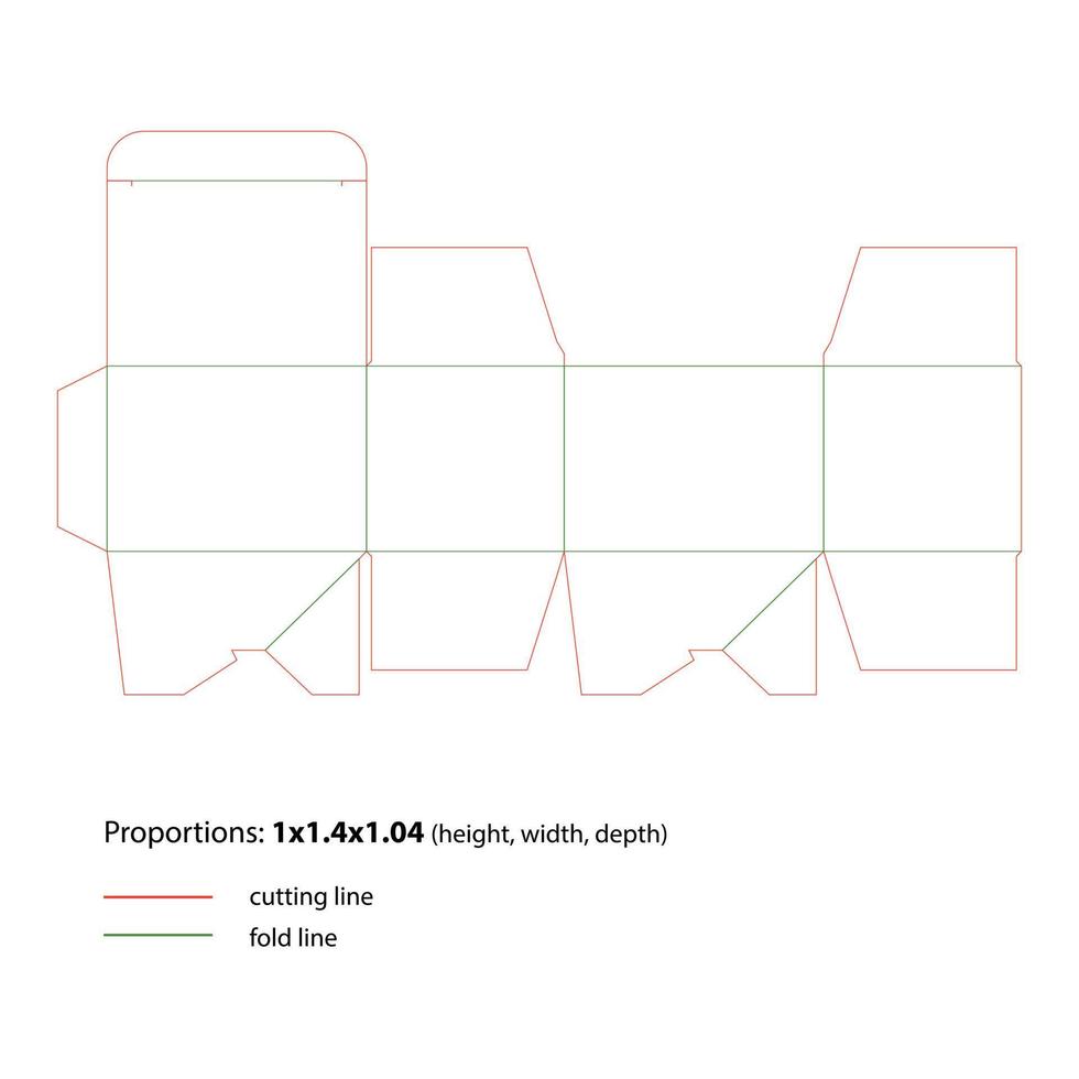 Die-cutting of packaging with cut and fold lines. Vector. vector