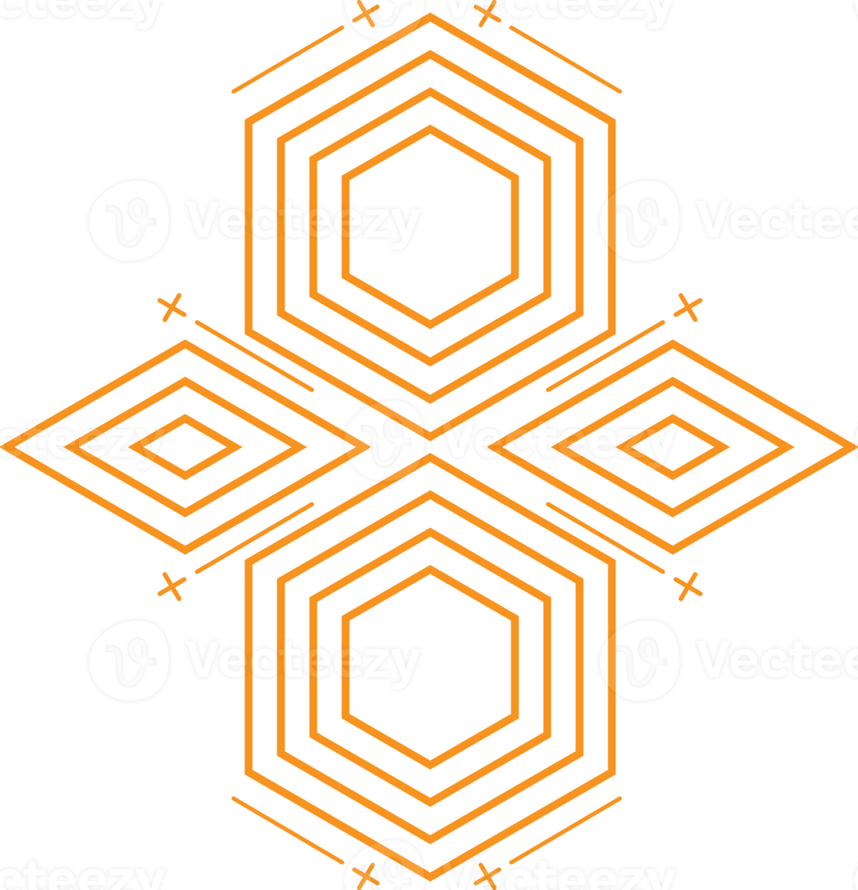 diseño geométrico moderno de forma hexagonal png