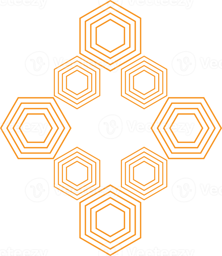 modern meetkundig zeshoekig vorm ontwerp png