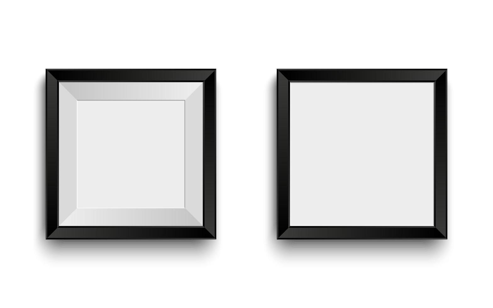 Realistic black frames for your picture or photo. Modern vector mockup template. Empty framing for your design