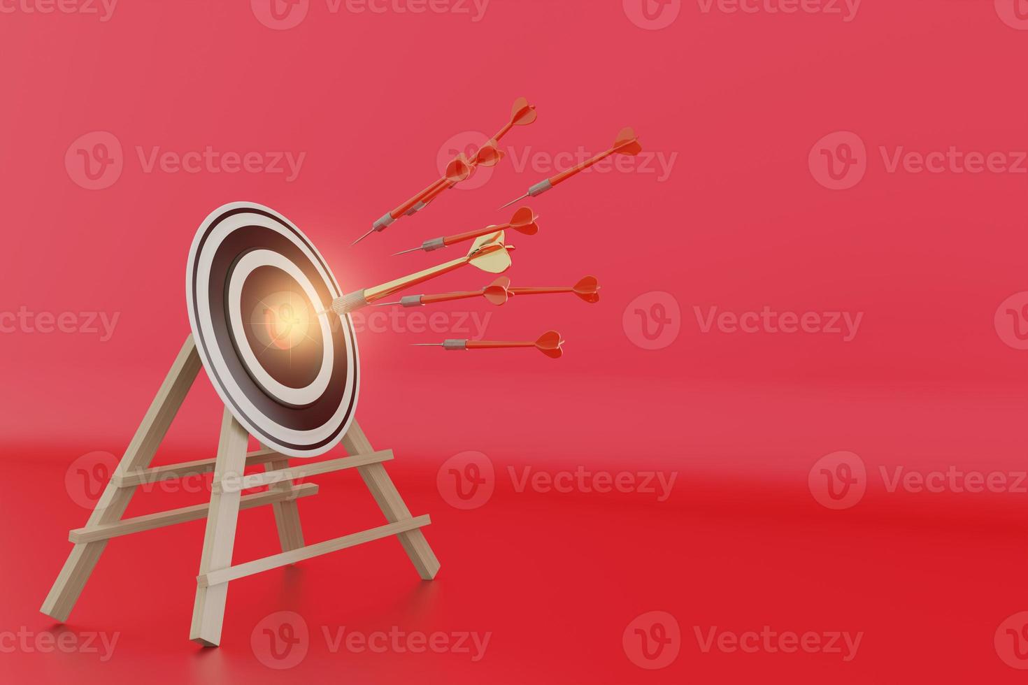 Darts target. Success Business Concept. Target hit in center by arrows, future technology Success Business Concept Target hit in center by arrow Darts target. Success Business Concept photo