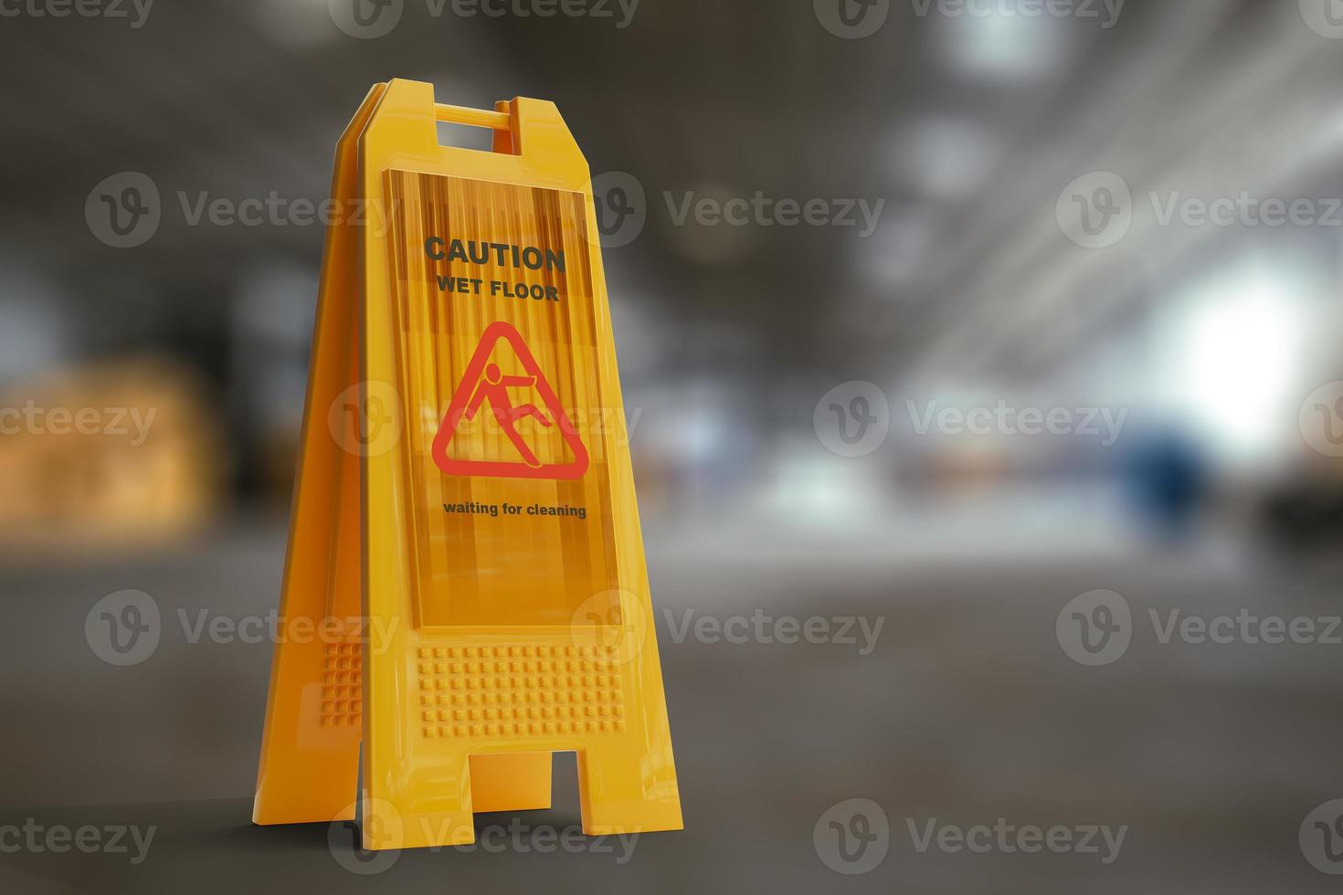 Sign yellow showing warning of caution wet floor wet floor sign on factory of falling person Caution wet floor Sign showing warning of wet floor on wet floor photo