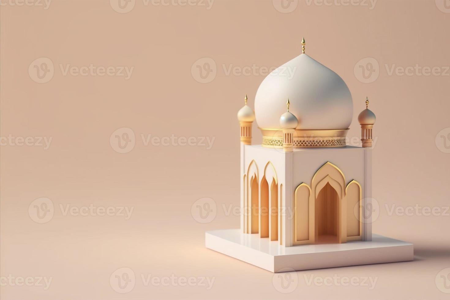 mini mosqe islamic 3d rendering background photo