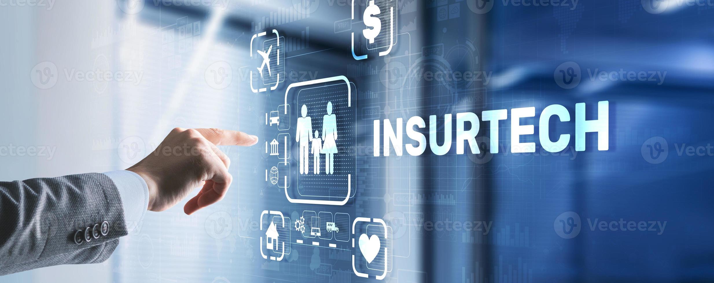Family car and home travel insurance concept on virtual screen photo
