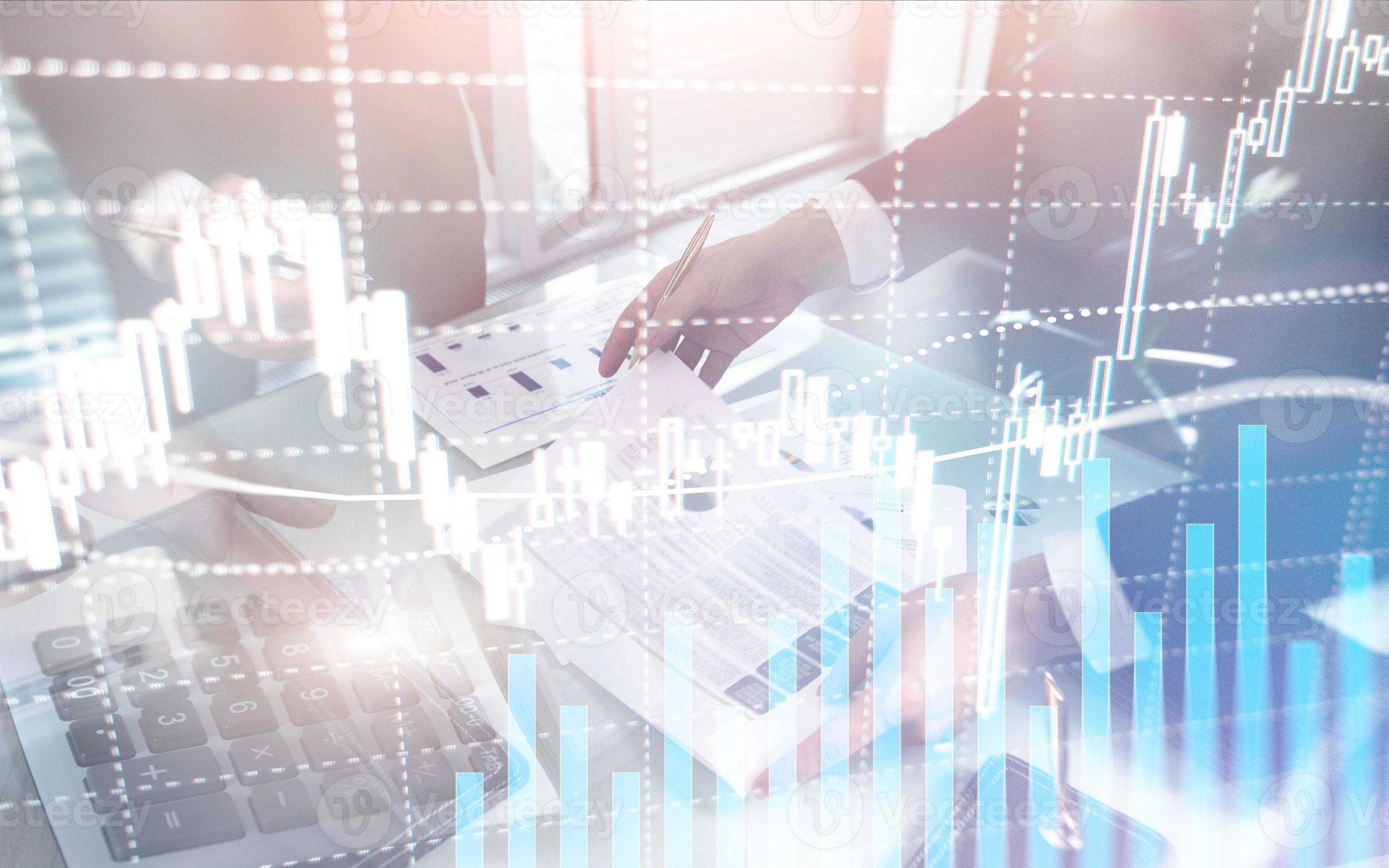 Digital stock market. Financial business stock market graph chart
