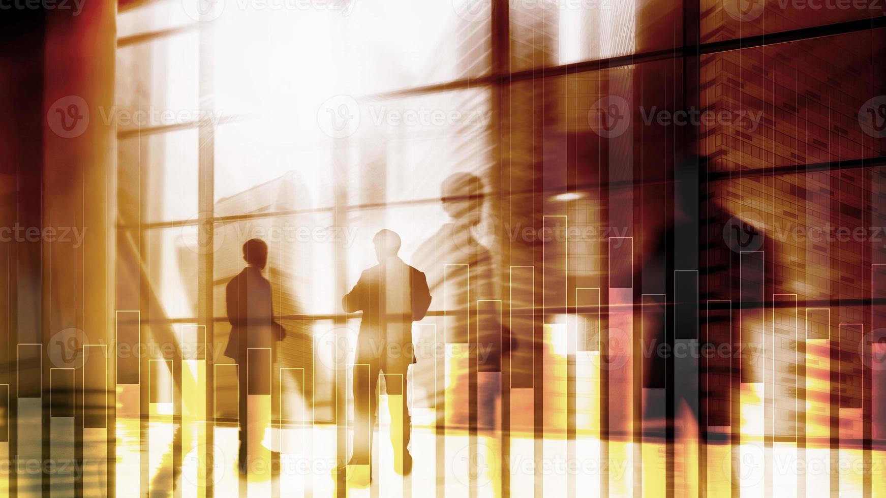 Business and finance graph on blurred background. Trading, investment and economics concept. photo