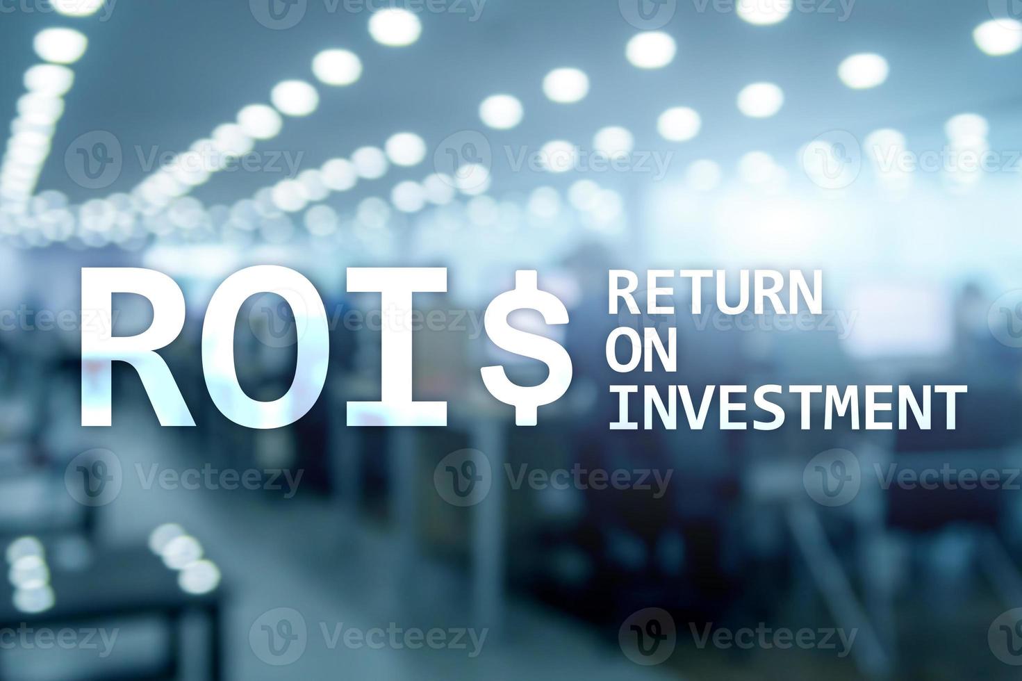 ROI - Return on investment, Financial market and stock trading concept. photo