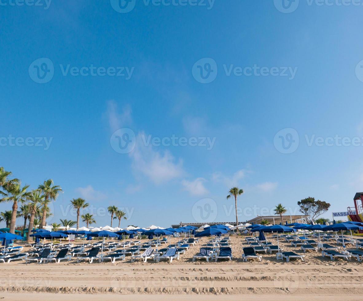 Beach in the morning at sunrise in Ayia Napa on the island of Cyprus. Tropical beach. Summer background. photo
