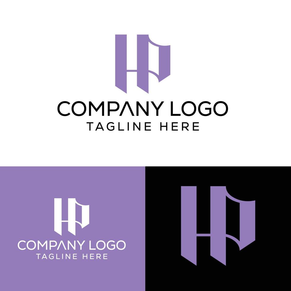 letra inicial hp logo diseño monograma creativo moderno signo símbolo icono vector