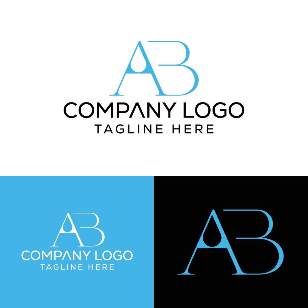 letra inicial ab diseño de logotipo monograma creativo moderno icono de símbolo de signo vector