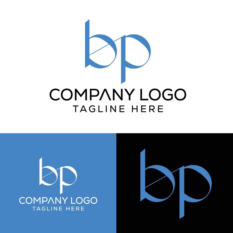 letra inicial bp diseño de logotipo monograma creativo moderno signo símbolo icono vector