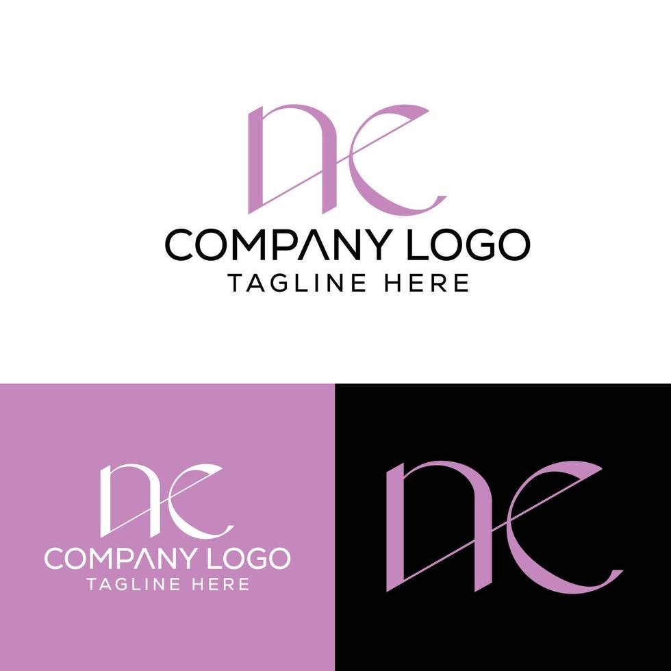 letra inicial ne logo diseño monograma creativo moderno signo símbolo icono vector