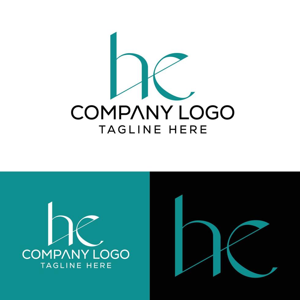 Initial Letter HE Logo Design Monogram Creative Modern Sign Symbol Icon vector