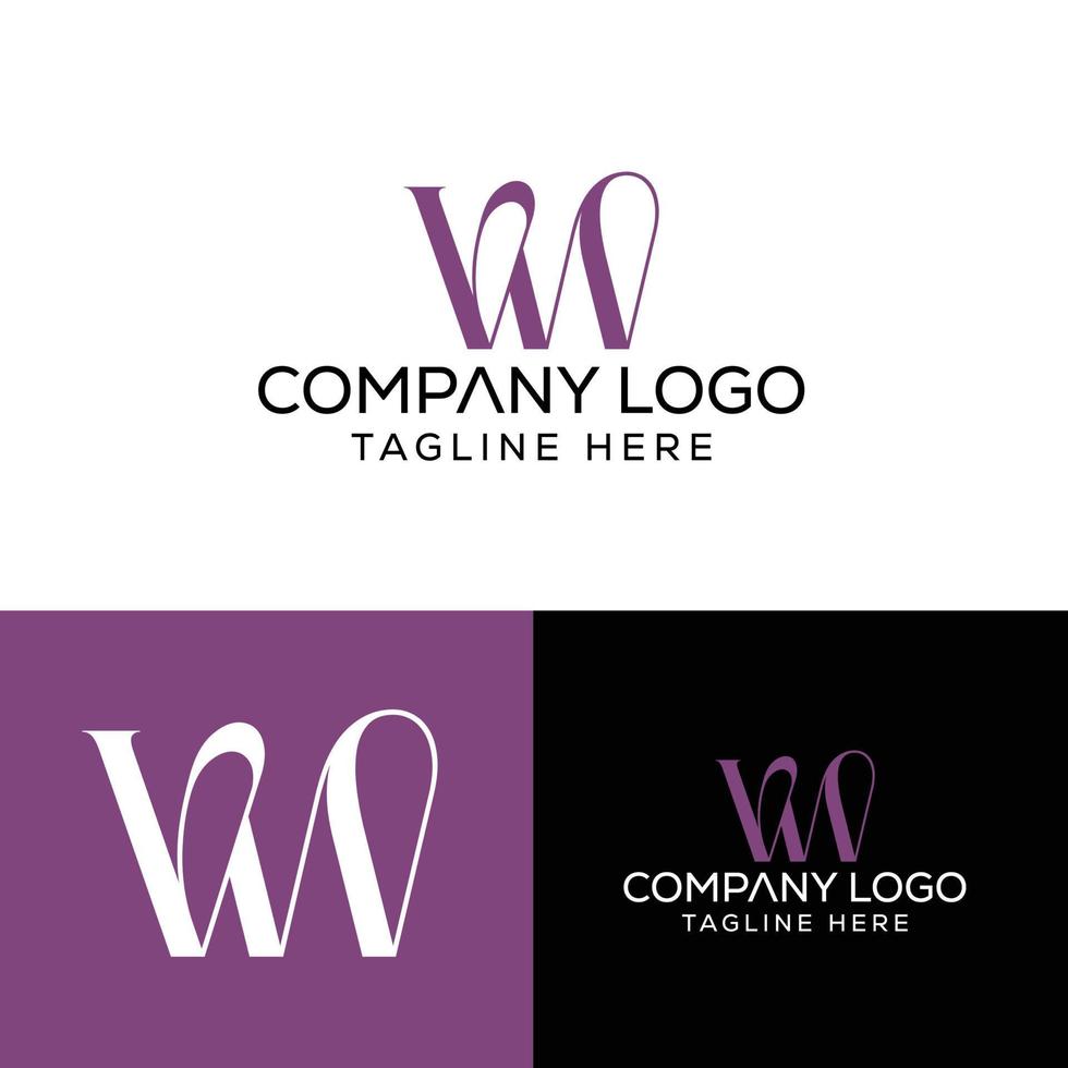Initial Letter VW Logo Design Monogram Creative Modern Sign Symbol Icon vector