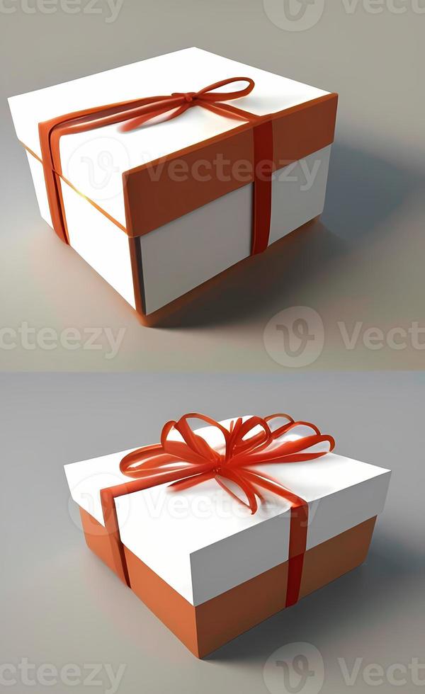 Gift box color, presents for love, valentine event by generative AI, AI Generative photo