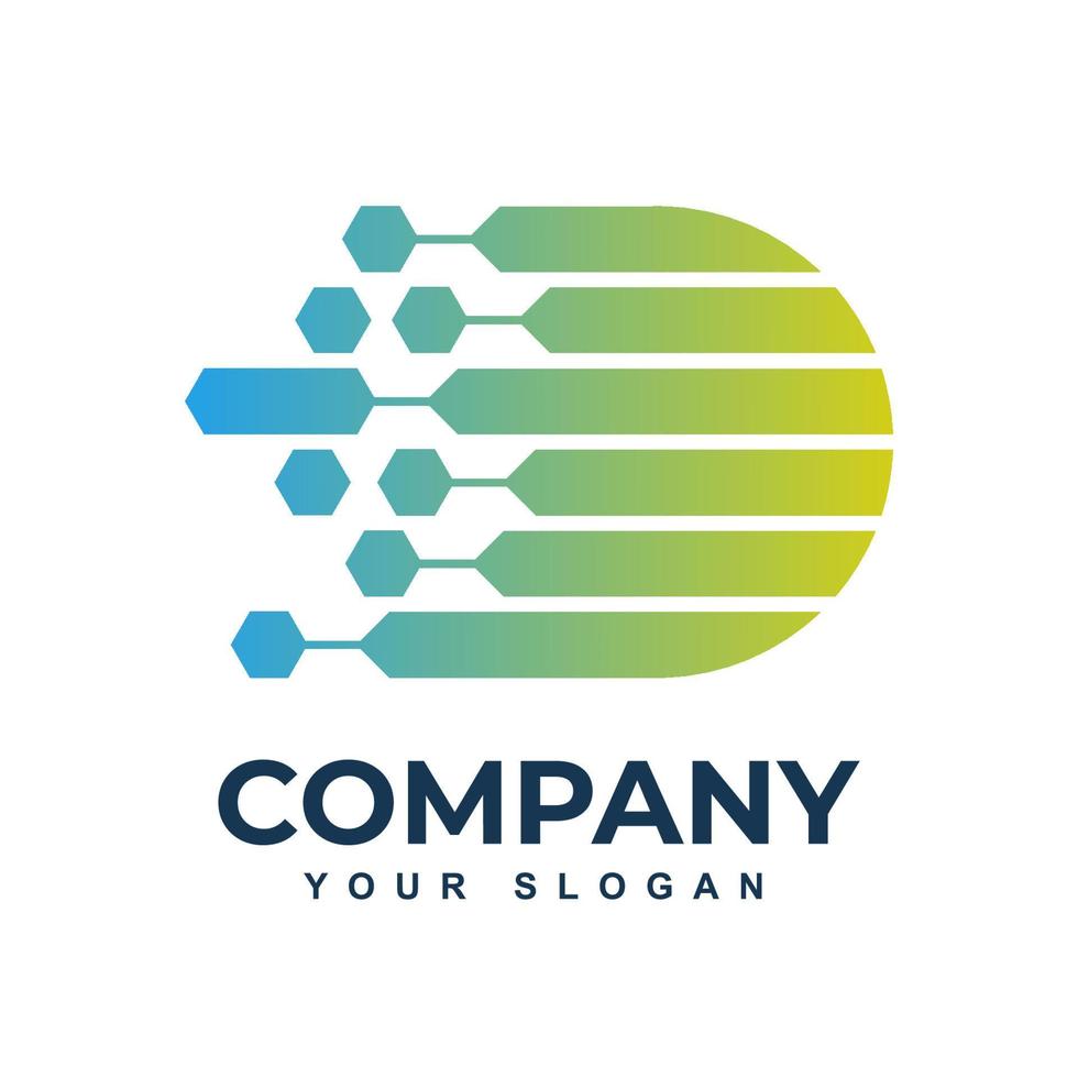 Circle technology and network logo vector