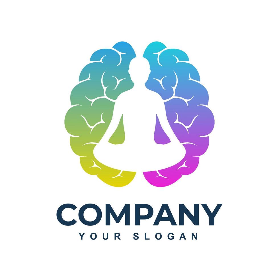 Yoga mind logo template vector image