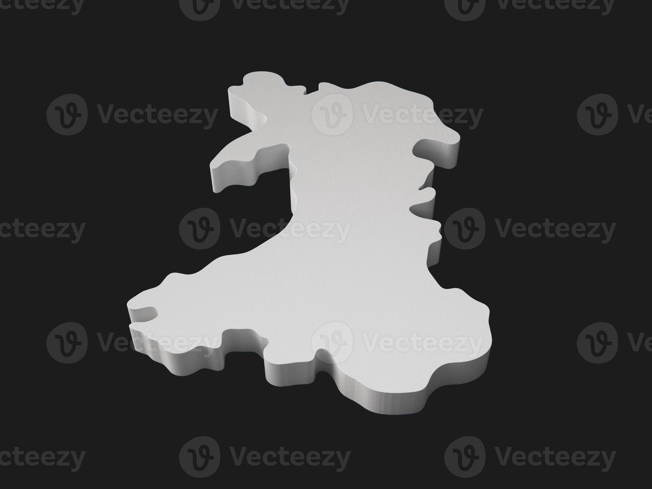 Wales map 3d isolated 3d illustration photo