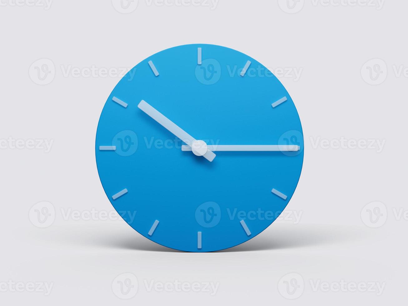 Minimal Clock time 10 15 o'clock or Ten Fifteen on light pastel background 3d illustration photo