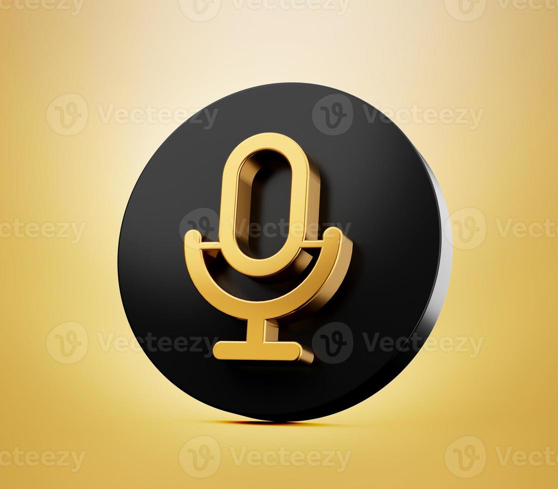 Record Microphone 3d icon. symbol microphone 3d Illustration retro microphone for mobile apps photo