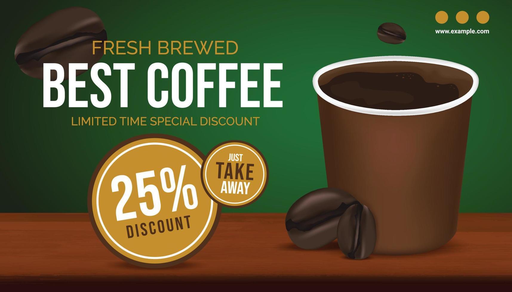 Takeaway Coffee advert banner template vector