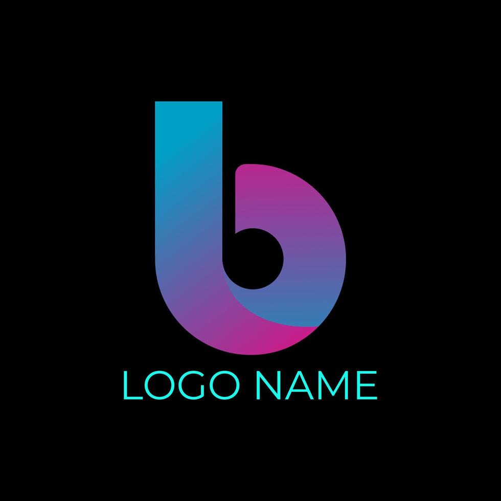 B initial technology logo design pro vector
